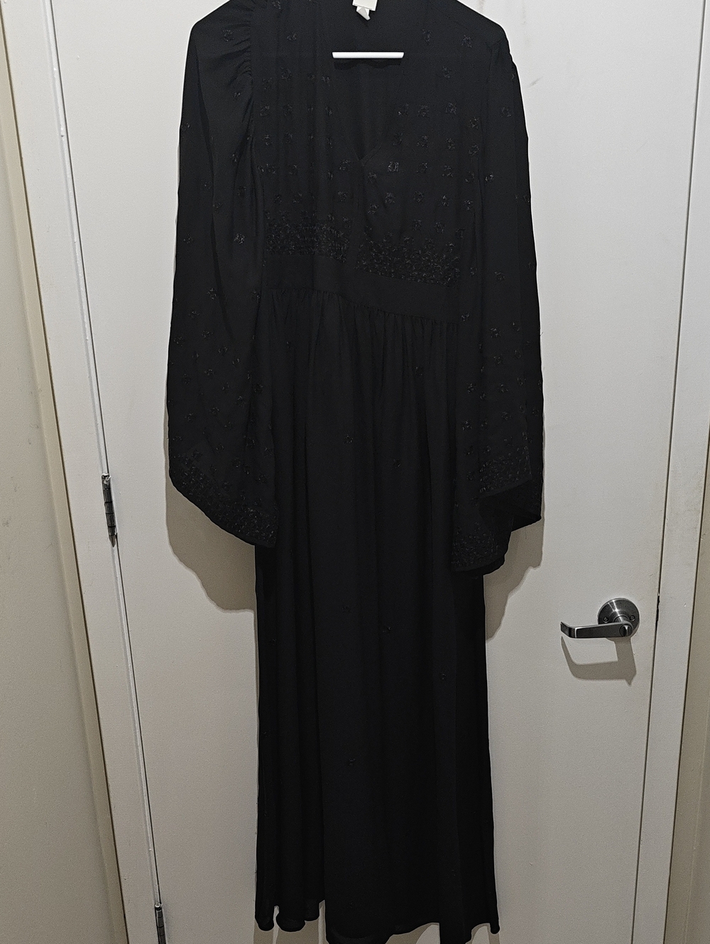 H&M Black Maxi Dress with Subtle Embellishment